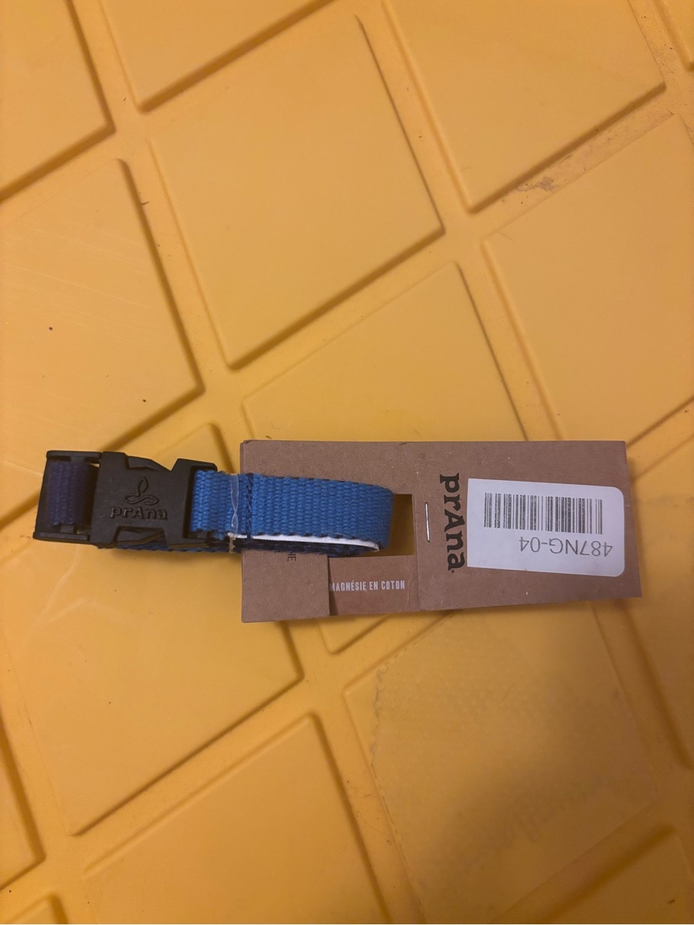 Prana Blue Chalk bag Webbing Belt with Black Stitching